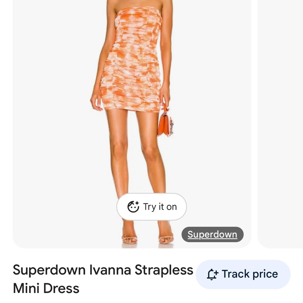 Superdown Orange Strapless Bodycon Dress